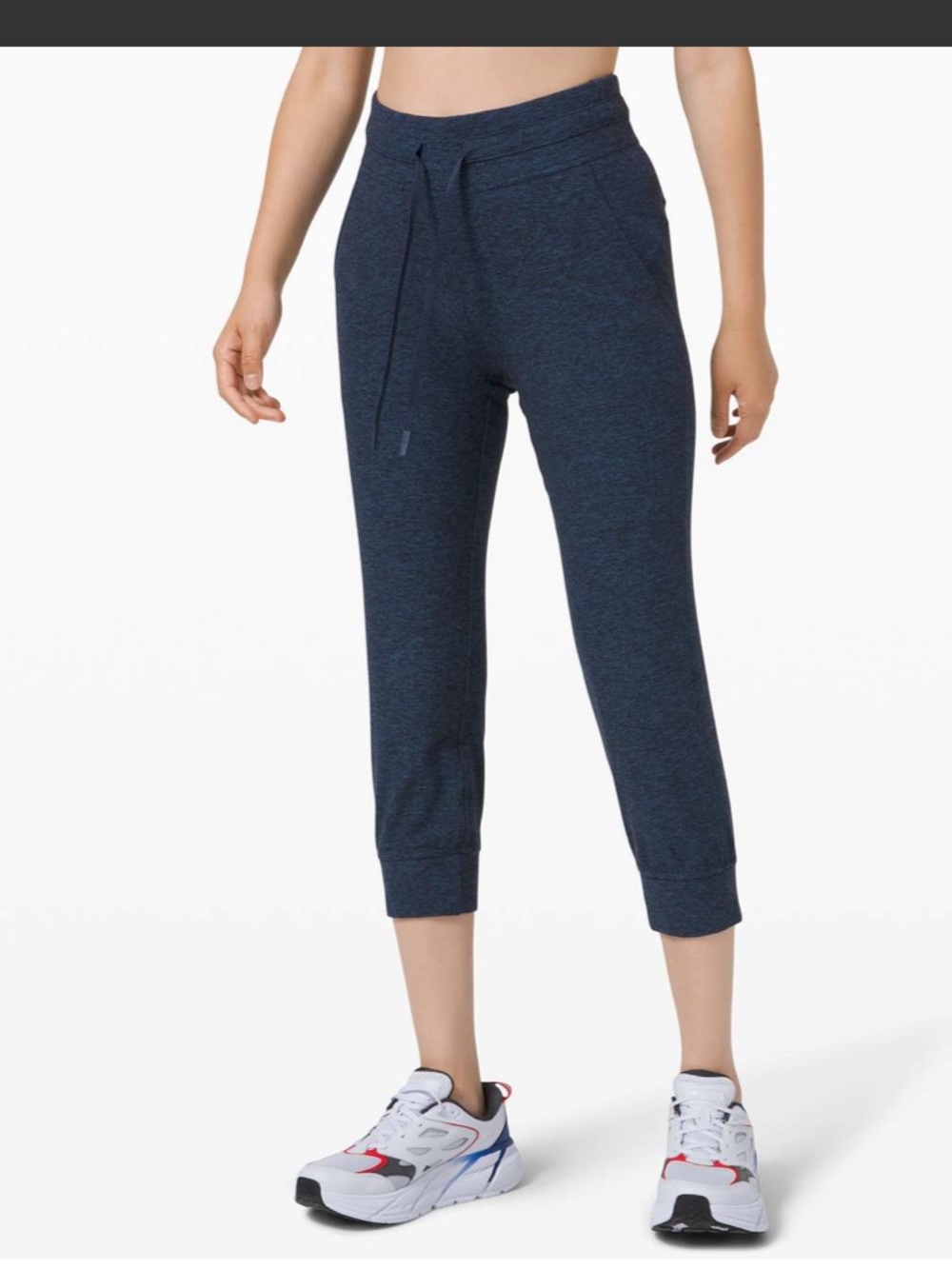 Lululemon Ready to Rulu Jogger Crop Heathered Navy Sz 12 W6BJ1